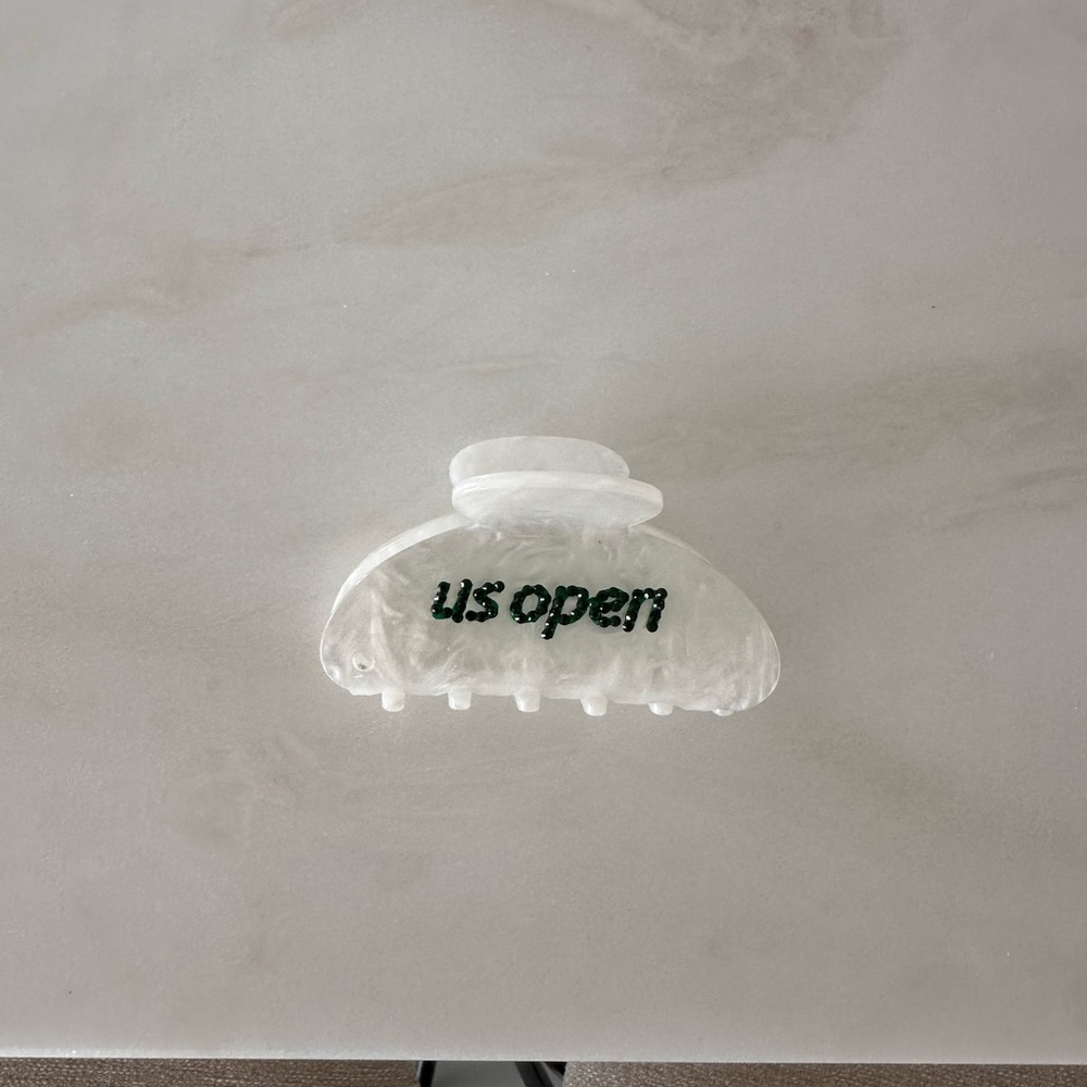 Handmade US OPEN Bedazzled Hair Clip